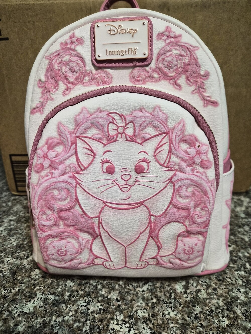 Loungefly Pink Marie Mini Backpack – White & Pink